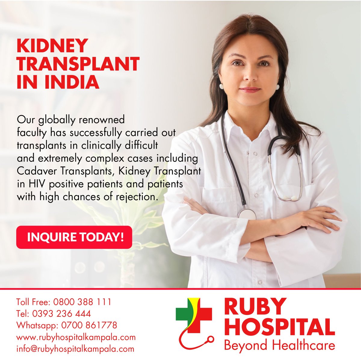 RubyhospitalUg's tweet image. We understand that getting Kidney Surgery may not be easy in Uganda thats we have partenered with BLK Max Super Specility Hospital India to make it easy for you to get it. Inquire today!

#RubyMedicalCenter
#RubyHospital
#BeyondHealthcare
#KidneyTransplant
#TreatmentinIndia