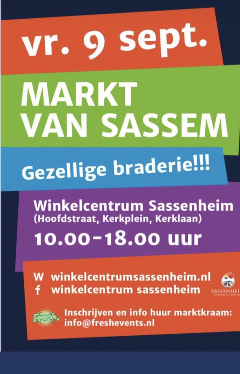Kom je ook gezellig naar de Markt van Sassem?