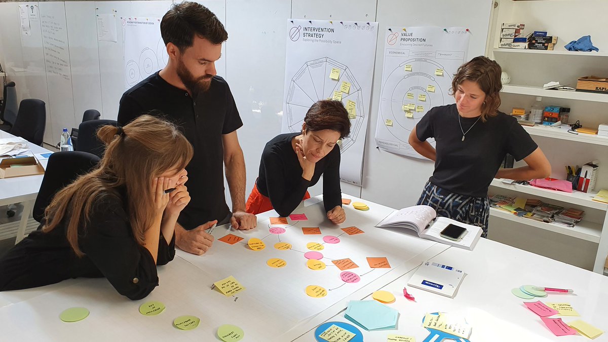 2pk_koen's tweet photo. Day 3 of the #namahn #summercamp on #systemicdesign
Participants are currently making an outcome map that brings together the overall purpose, values, leverage points and planned activities. https://t.co/h2brUMA2qE