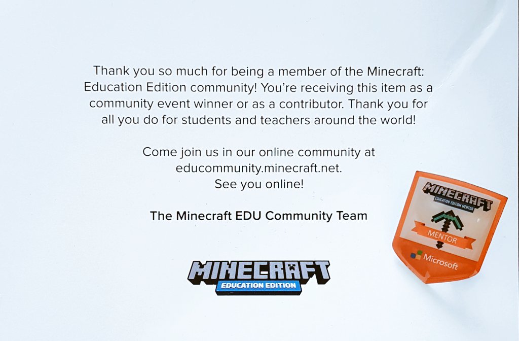 ChristosFlorid1's tweet photo. Proud to receive the Minecraft Education Global Mentor badge and pin 🥳🥳🤩🤩 #MicrosoftEdu #MinecraftEdu #inspiration Special thanks to @AriaAzizi and @dogtx for their guidance 🙏 and @SavvidouHelen and @Katiana725792 for their great support! 😁 https://t.co/s33CMF8q06