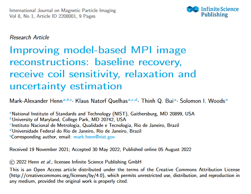 International Journal on Magnetic Particle Imaging tweet media