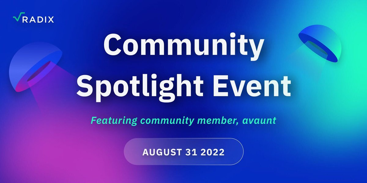 radixdlt's tweet photo. ICYMI 🚨

Join us in the #Radix Telegram as we chat with @a_vaunt and dive into his Radix journey!

Where: Telegram - https://t.co/Sm2PhNXEkZ  
When: Today - 17:00 UTC
Duration: 20 min

$XRD https://t.co/s1cWppw5zd