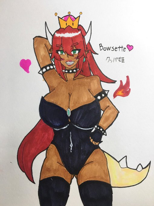 #これを知っていたら私の古参4年前、アナログだった頃に描いたクッパ姫この頃から知ってる方は居るかな? 