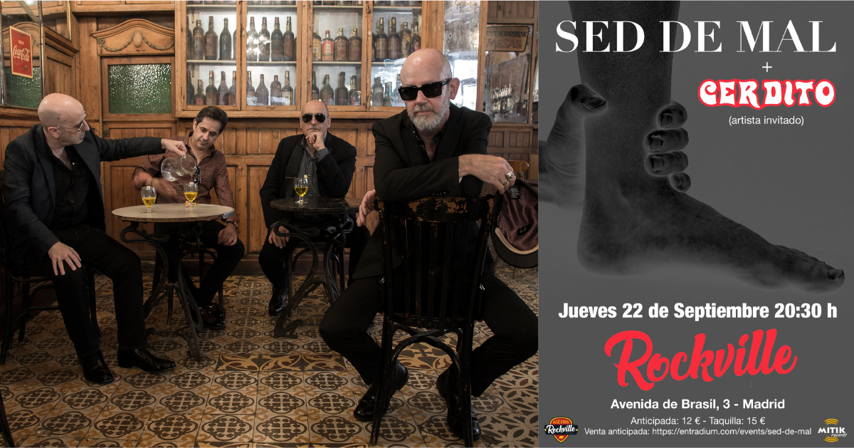 💥Presentamos disco en MADRID, 22 septiembre, sala Rockville, +CERDITO (artista invitado). #conciertosmadrid #madrid #salarockville Entradas anticipadas: entradium.com/events/sed-de-…