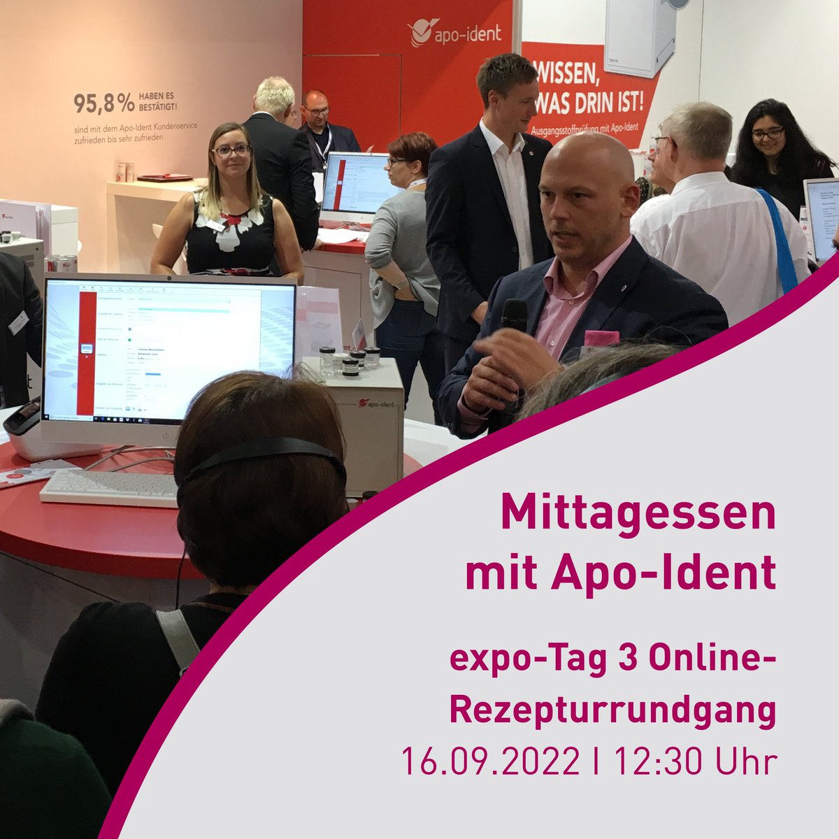 apoident's tweet photo. Erneut veranstalten wir auf der expopharm einen Rezepturrundgang. Unser Vertriebsleiter erklärt euch die Funktionsweise und Benefits des Apo-Ident. Leider fällt es zeitlich nicht unserem Live-Programm zusammen, aber wir werden für euch einen Extra Rundgang online machen! :) https://t.co/m6ujeWbFmT
