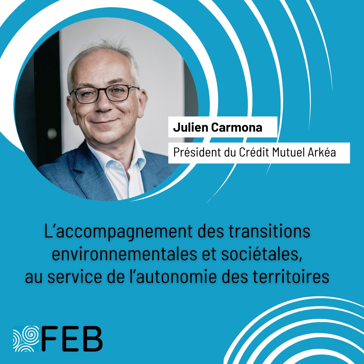 "Le <a href="/cmarkea/">Crédit Mutuel Arkéa</a> s'inscrit dans une logique éco au profit du territoire &amp; de ses acteurs. L'intérêt général fait partie de notre ADN. Nous sommes une banque coopérative et collaborative, et nos résultats sont la preuve de la réussite de notre modèle de proximité"  <a href="/Julien_Carmona_/">Julien Carmona</a>