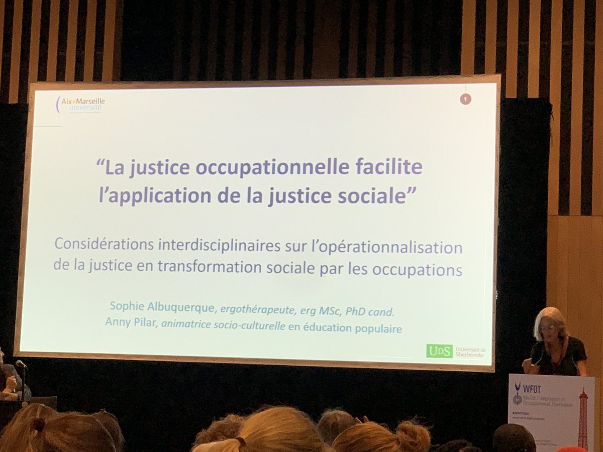 Thinking socially, culturally, and economically about human occupations in social transformation with Sophie Albuquerque from Université Aix-Marseille and Université de Sherbrooke at #WFOT2022