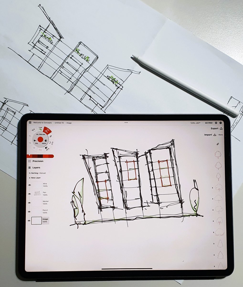 SymbionG's tweet photo. How often do you sketch as a designer?  

In the past, architects have used different media to communicate design ideas and instructions, chiefly sketching at the initial project stage and ink drawings at the detail design stage.

#conceptdesign  
#handsketching 
#symbionprocess https://t.co/QY6DUTOMgJ