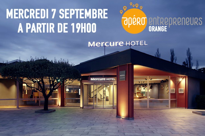Bonjour à tous,
Pour la reprise des Apéros, nous sommes heureux de vous retrouver à l'hôtel Mercure Orange Centre pour l’Apéro Entrepreneurs de Septembre Orange le mercredi 7 septembre à partir de 19h.

Inscription Gratuite mais obligatoire 👇👇👇
billetweb.fr/aperoentrepren…