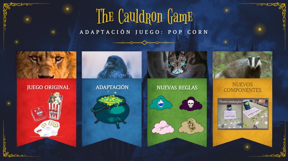 Os comparto la adaptación del juego Pop corn que realicé el curso pasado. Su objetivo de trabajo es la lengua inglesa y la adaptación lo vincula a nuestra narrativa Harry Potter. Este año  volveremos a meterle mano al caldero mágico! :)

view.genial.ly/62e82186c8a550…
