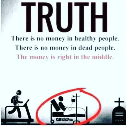 MsSarahFlower's tweet photo. I saw this on Facebook, sad but true state of our big pharma and food industry. The good news is we can break free, eat a diet of real food, work on good lifestyle changes that calm the body and the mind, much of which is free. #timeforchange #timeforhealth #timeforyou https://t.co/P6SjH7fz6n