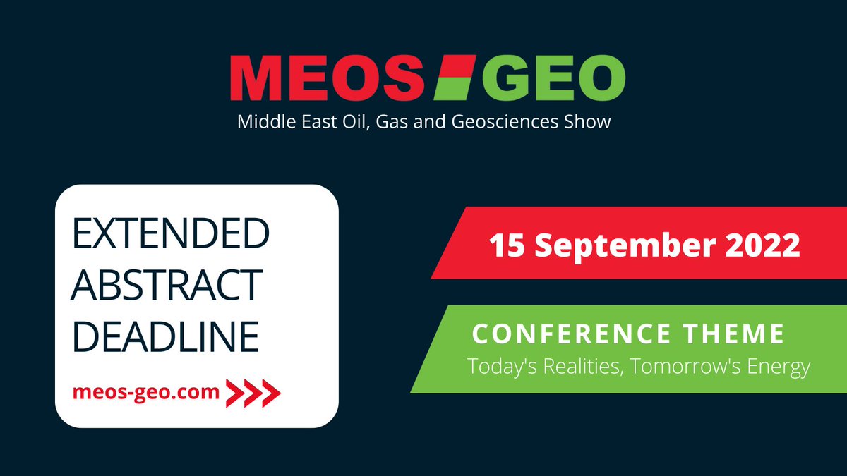 MEOS_GEO's tweet photo. Deadline Extended❗️
The abstract submission deadline #MEOSGEO is extended to 15 September. Take advantage of these extra days & share your research with us: https://t.co/G8L8KwH59p
#MEOSGEOBahrain #innovation #oilgas #callforabstracts #upstream #oilandgasindustry #oilfield https://t.co/WoMoPFYLuF