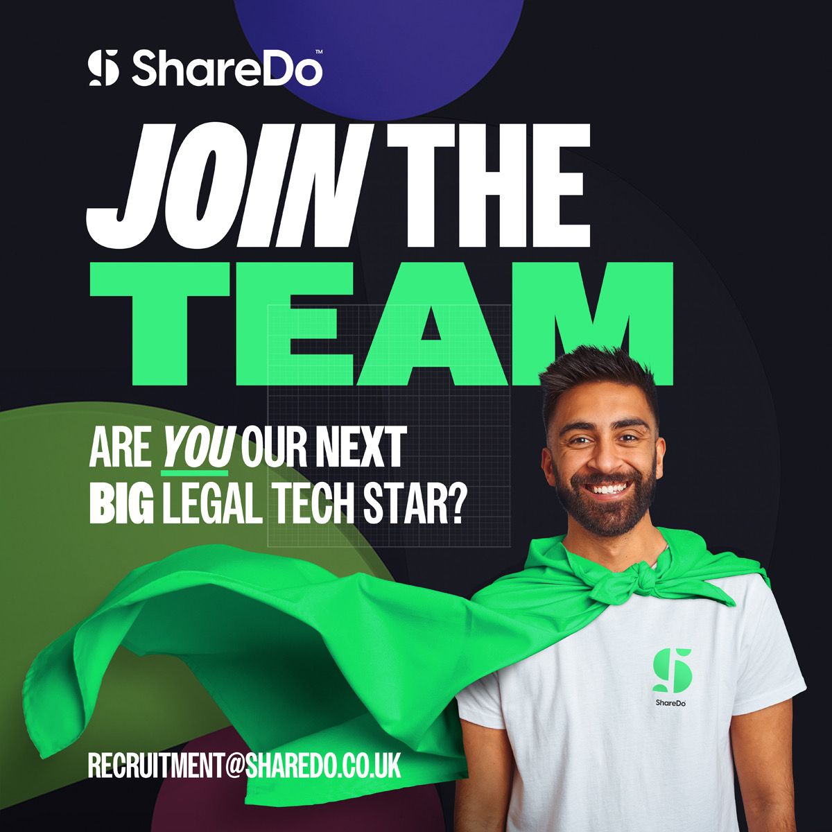 sharedo (@sharedo_it) on Twitter photo Are you a future legal tech super star?
Weāre boosting our team to take us to the next level of growth for our growing group of top law firms.
Weād love to hear from people across all disciplines that want to make change happen using tech.
Letās talk:
recruitment@sharedo.co.uk Are you a future legal tech super star?
Weāre boosting our team to take us to the next level of growth for our growing group of top law firms.
Weād love to hear from people across all disciplines that want to make change happen using tech.
Letās talk:
recruitment@sharedo.co.uk