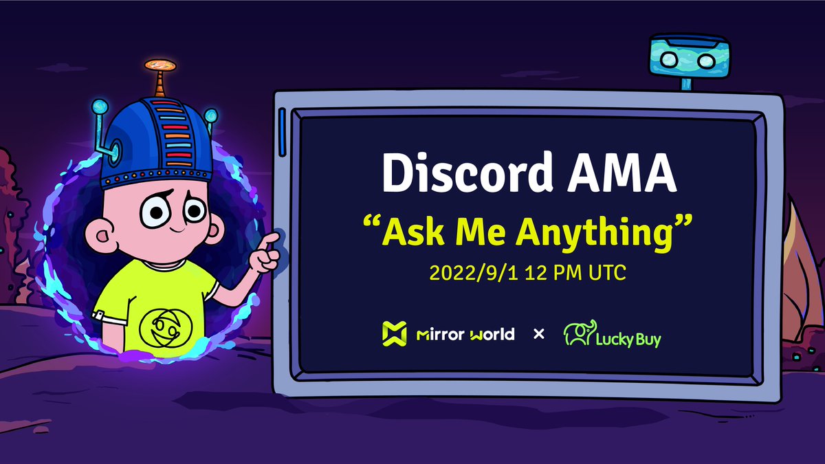SonicSVM's tweet photo. Mirror World × LuckyBuy #AMA is coming 🔥

💸 250USDT
🤖 3 Mirrors #NFTs
🎟️ 3 @LuckyBuy_io WL

⏰ Sep. 1, 12PM UTC/ 8PM CST, Discord AMA Stage

How to Win💎
✅ RT, Like
✅ Leave BSC Wallet
✅ Attend AMA 20 min https://t.co/AfOBjykz0c

Mirror Badge NFT: https://t.co/ZS5xQbbxQc https://t.co/f3rESOASWQ
