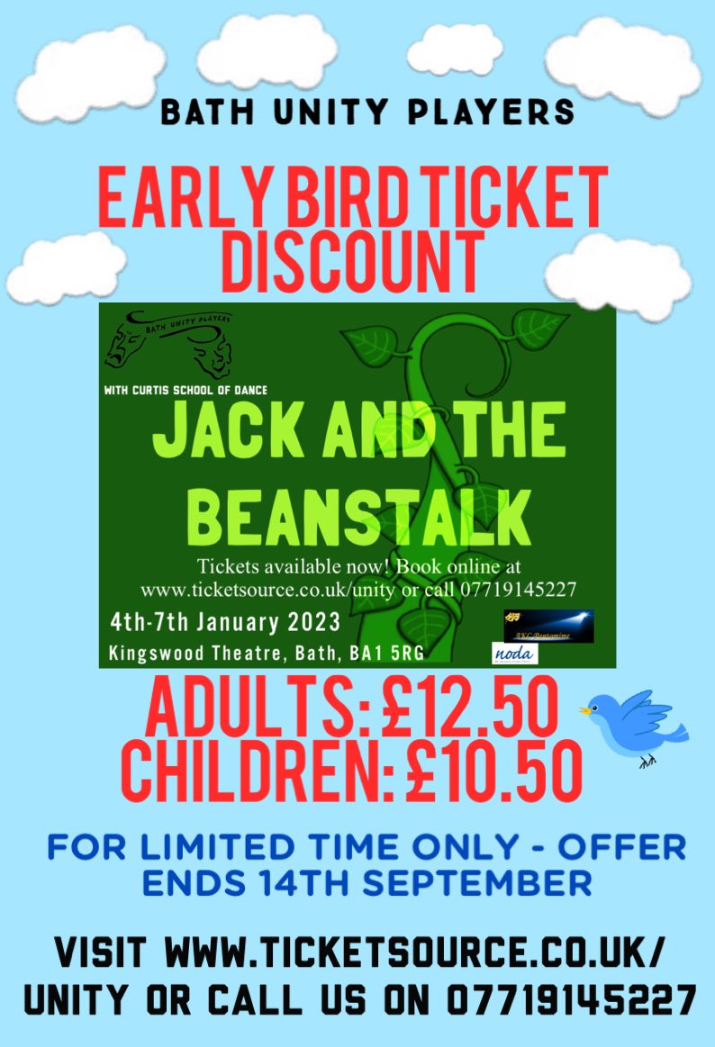 BathUnityPlayer's tweet image. Our Early Bird Ticket discount is still on! Book your tickets now to claim this offer! 🌱🎟

ticketsource.co.uk/unity or call 07719145227