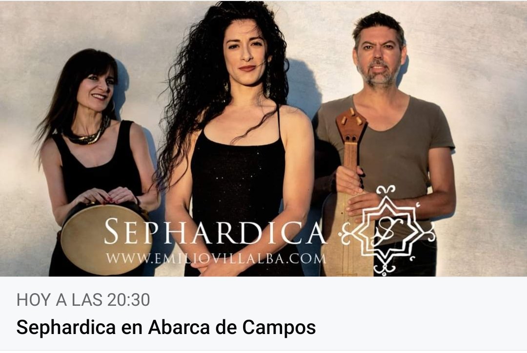 Os esperamos esta noche de 31 de agosto en Abarca de Campos (#Palencia), con nuestro proyecto #SEPHARDICA❤️

✨A las 20:30h en el Auditorio de la Fundación Francis Chapelet ✨

#EmilioVillalba / #SaraMarina / #ÁngelesNúñez

#sephardicmusic #sefarad #musicasefardi #earlymusic