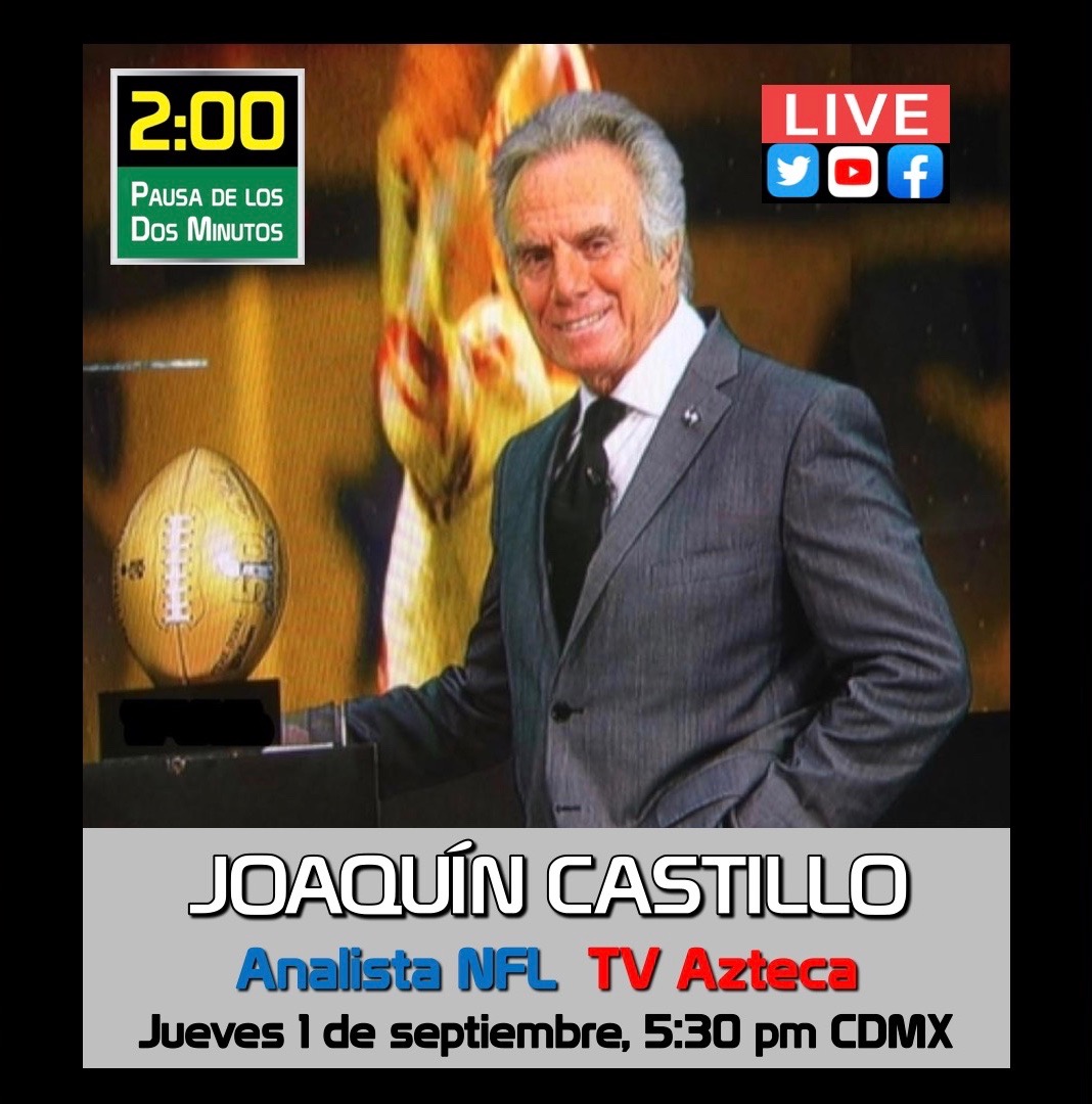 pausa2minutos's tweet photo. NO TE LO PUEDES PERDER
Este jueves, @coachjoaquin Castillo nos acompañará en P2M Live NFL para platicar sobre la temporada 2022 de la @NFL @nflmx 
@NFLMedia @NFLfootballinfo @NFL_Mexico_Fans @gfsportsmedia 
#NFL #NFLTwitter #NFLMX #CoachCastillo #NFLMexicoFans #TodalaNFLenP2M https://t.co/LZGgRONtKS
