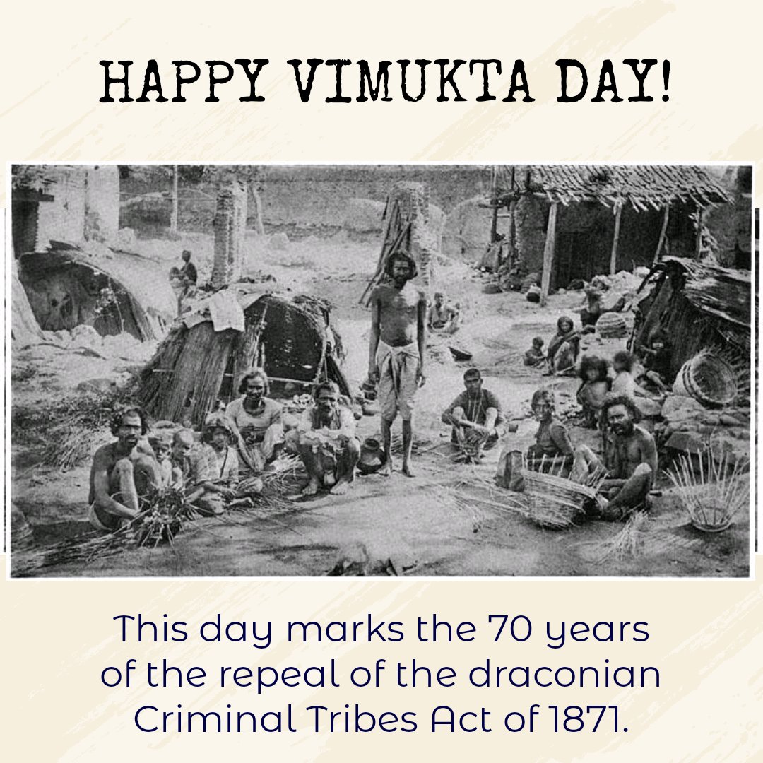 manusm_iari's tweet photo. Happy #Vimukta Day! This day marks the 70 years of the repeal of the draconian Criminal Tribes Act of 1871.

All human beings are born free and equal. 🇺🇳🇮🇳 https://t.co/FKFM8CS9VF