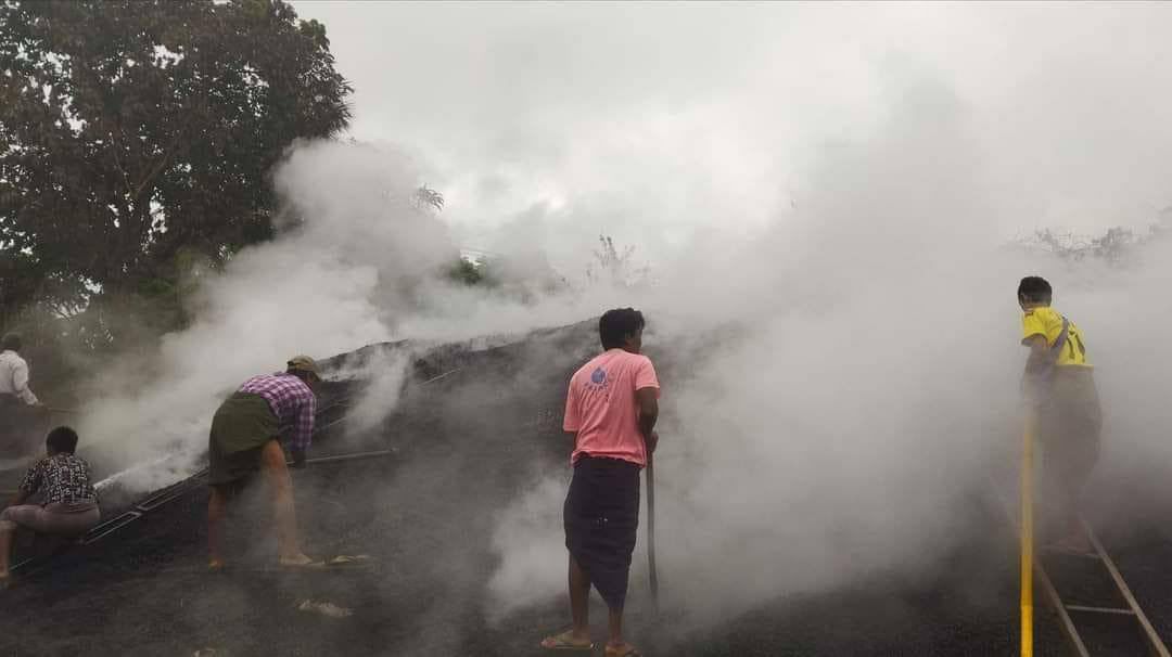 PhyoBangtan's tweet photo. Military troops raided 4 villages in Kani tsp, Sagaing division in Aug 28 &amp; 29, then, burnt down the residential properties including the general hospital and schools.  #2022Aug31Coup #WarCrimesOfJunta #WhatsHappeningInMyanmar https://t.co/FCsHGBaVu2