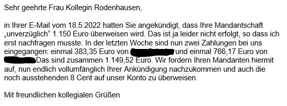 Partner einer namhaften Kanzlei mit zu viel Zeit und eher so halb guter Matheperformance...und dürfte ich die Parteien preisgeben, wäre das Ganze noch viel lustiger!