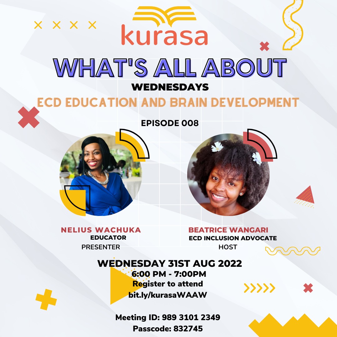 lalhschke's tweet photo. On this last day of the month we talk about ECD and Brain Development
Join us today ay 6:00pm as we talk to Nelius Wachuka an Educator who is passionate about empowering everyone who interacts with children on Early Child Development (in particular Brain Development)@khadija_fuad https://t.co/Tg3WrAjnHE