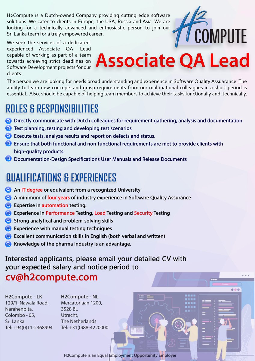 achiralk's tweet photo. We Need #AQAL #QALead #AssociateQALead #H2Compute.
More information and if you are interested drop me a DM https://t.co/7V9DxL96fZ