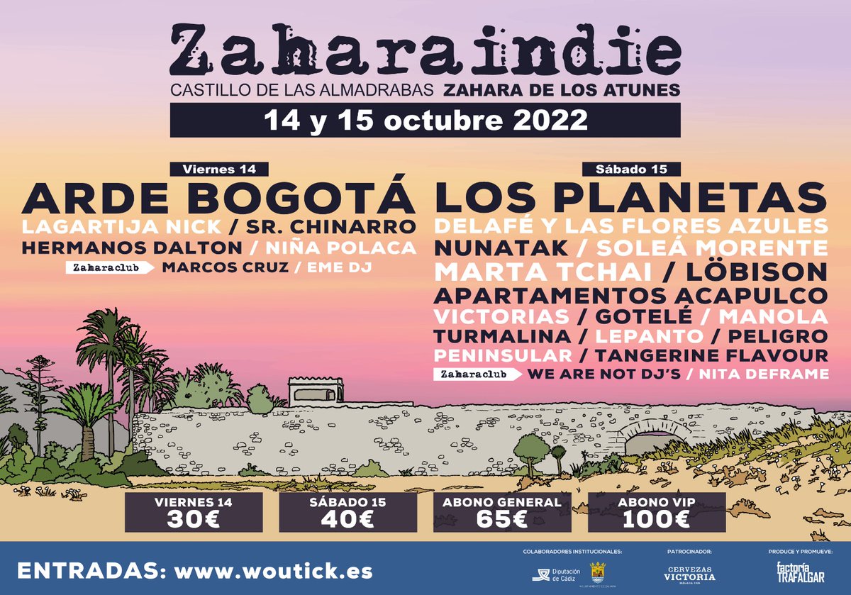 Ya están las nuevas entradas por días. Para que disfrutes Zahara en dosis pequeñas. Consíguelas en
zaharaindie.es
woutick.es