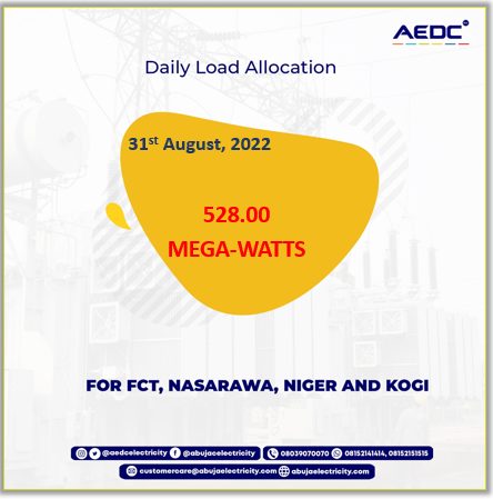 aedcelectricity's tweet photo. Today's Load Allocation.
#AEDC #Abujadisco https://t.co/VdXALZusqR