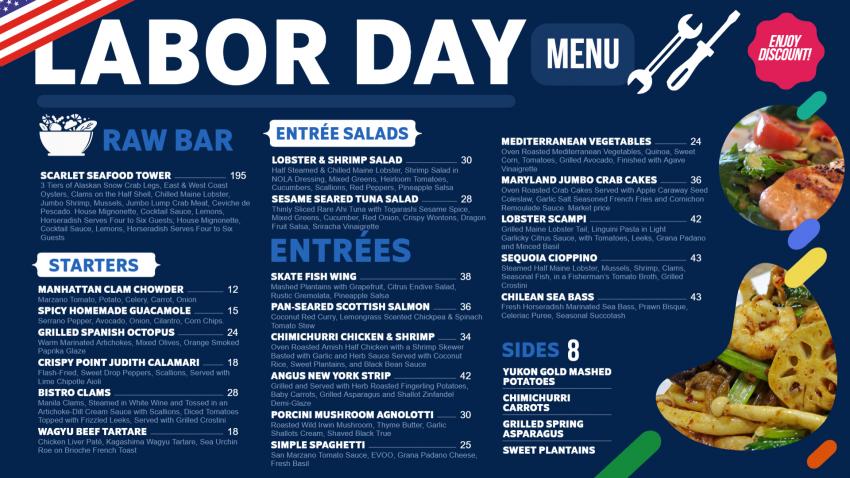 dsmenu's tweet image. Labor Day #Menu #Design for #digitalsignage for #restaurants and #restaurantmarketing.Don&apos;t forget:bit.ly/3R2fl1u