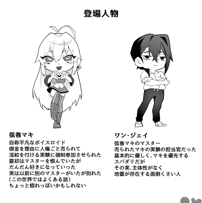 登場人物紹介作った。後半が二人ともヒドイ 