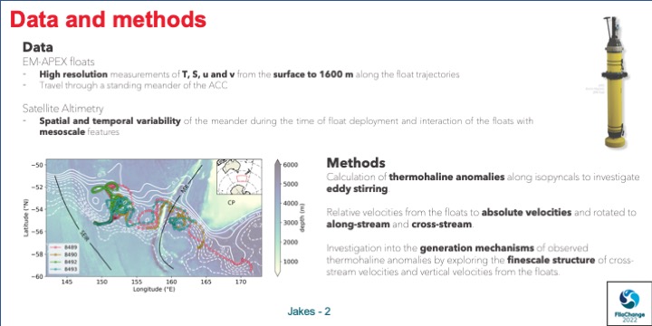 SWOT_AdAC's tweet photo. #VirtualPosterSession #FilaChange
Topography-flow interactions generate hotspots of eddy stirring and cross-frontal exchange, reducing the ability of the Antarctic Circumpolar Current (ACC) to act as a barrier to poleward heat transport. https://t.co/CV596hFyy3