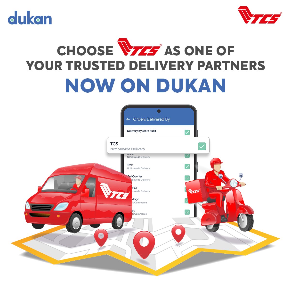 Dukanstores's tweet photo. Dukan has added another trusted logistics partner in the long list of delivery options available in the app. Enable TCS and deliver your orders nationwide.
@TCSCouriers #deliverypartner #dukan #dukanapp #delivery #DELIVERYoptions #NationwideDelivery #onlinebusiness #easybusiness https://t.co/lApfmJa393