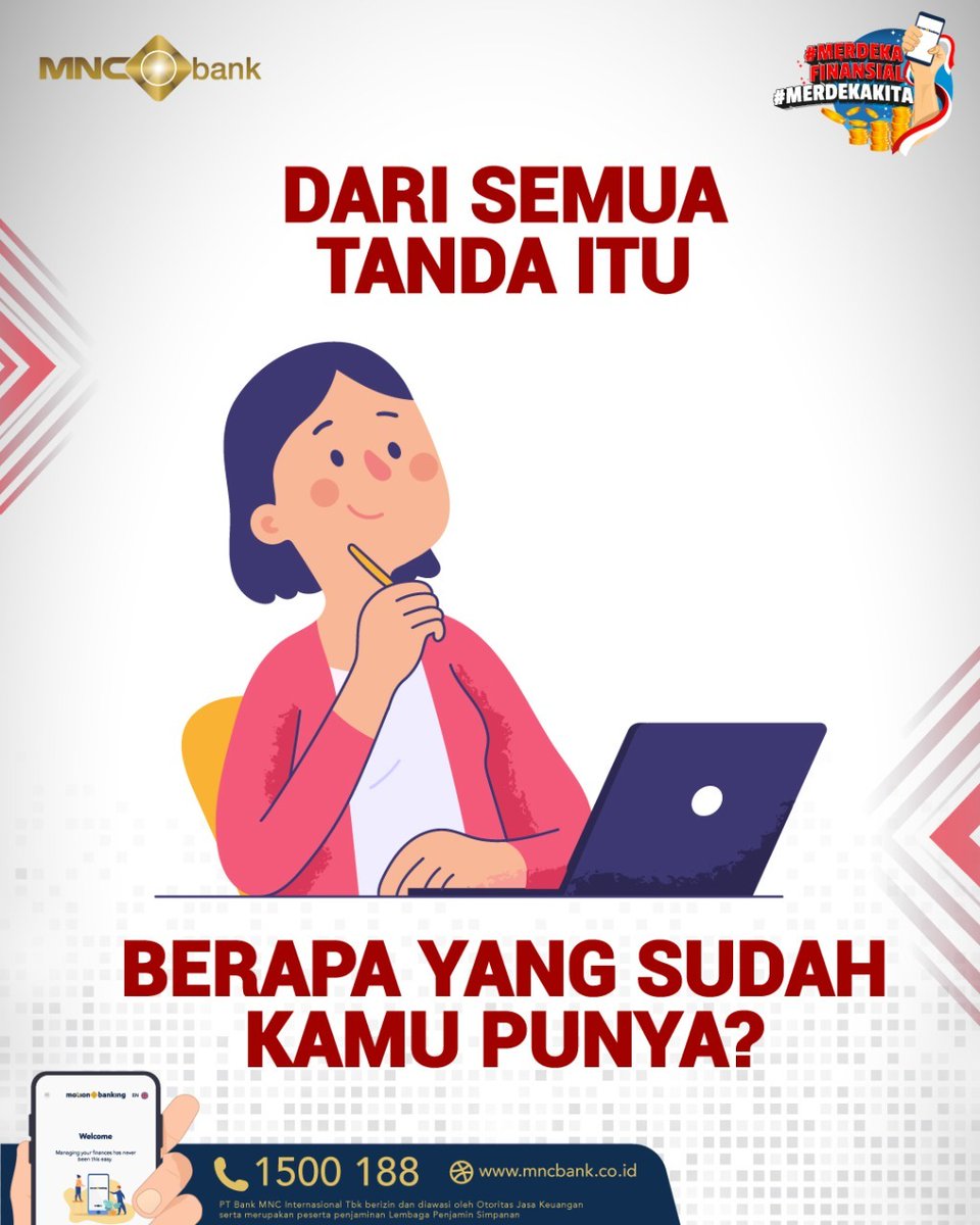 OfficialRCTI's tweet photo. ADA NGGAK NIH?
Dari 6 tanda merdeka finansial di sini, manakah yang sudah kamu punya?

Reply dan mention teman kamu ya!

☎️ 1500188 | https://t.co/CYeSvhpBUP

#MNCBank #trulyyou #MerdekaFinansial #MerdekaKita https://t.co/YRZ5IQojxa