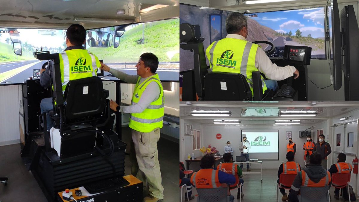 Multisim, nuestro simulador multimáquina, ya está formando en el Instituto de Seguridad Minera - ISEM - en Perú a numerosos operarios de empresas pertenecientes a los principales proveedores del transporte del sector minero.