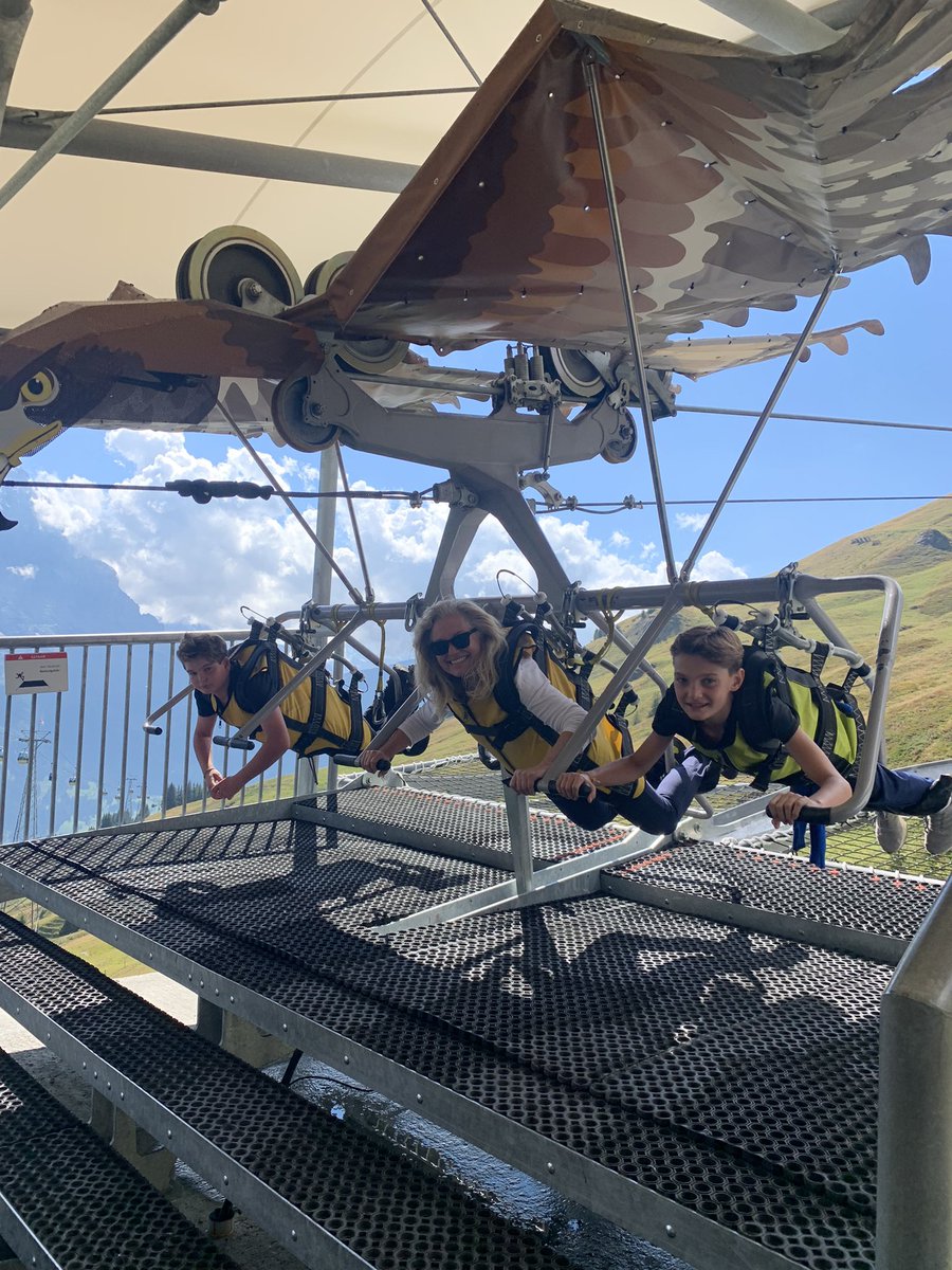 MonicaMalpass's tweet photo. The Matterhorn is awe-inspiring…it’s beauty &amp; history. We loved seeing it from all angles in Zermatt. Two hours north, Grindelwald is a charming village &amp; we enjoyed their First Adventure Park…flying, go carting &amp; standup biking down their mountains!! #travel #summer # europe https://t.co/KkjewL8Wix