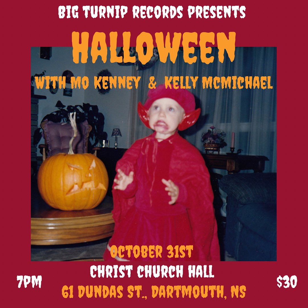 Playing a show in Dartmouth on Halloween with my friend Kelly McMichael! Tickets go on sale on Friday at noon 🎃