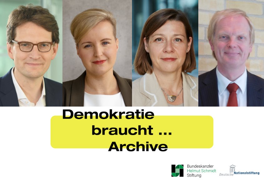 Franziska Zollweg (@_franz_ka_) on Twitter photo Wieso sind #Archive Ziele bewaffneter Konflikte und welchen Wert haben sie für unsere Vergangenheit, Gegenwart und Zukunft?
Das werde ich mit Rainer Hering (LASH), Meik Woyke (<a href="/BKHS_Stiftung/">Bundeskanzler-Helmut-Schmidt-Stiftung</a>) und <a href="/Woidelko/">Gabriele Woidelko</a>
(<a href="/KoerberHistory/">Körber-Stiftung History & Politics</a>) diskutieren.
Anmelden unter
👉helmut-schmidt.de/aktuelles/deta… Wieso sind #Archive Ziele bewaffneter Konflikte und welchen Wert haben sie für unsere Vergangenheit, Gegenwart und Zukunft?
Das werde ich mit Rainer Hering (LASH), Meik Woyke (<a href="/BKHS_Stiftung/">Bundeskanzler-Helmut-Schmidt-Stiftung</a>) und <a href="/Woidelko/">Gabriele Woidelko</a>
(<a href="/KoerberHistory/">Körber-Stiftung History & Politics</a>) diskutieren.
Anmelden unter
👉helmut-schmidt.de/aktuelles/deta…