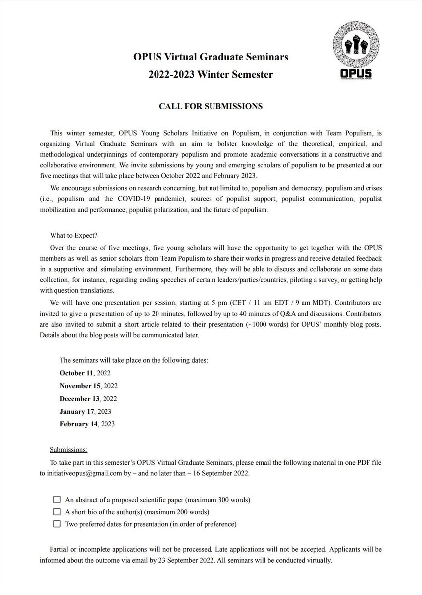 OPUS | Young Scholars Initiative on Populism tweet media