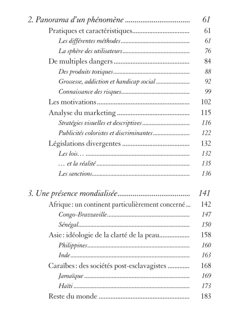 HanneloreVN's tweet photo. La table des matières de mon livre "Décolorés. Un panorama de la dépigmentation volontaire de la peau"
📖🖊️📚

#stopdepigmentation 
#fightcolorism
#saynotoskinbleaching https://t.co/ampEX6PE0z