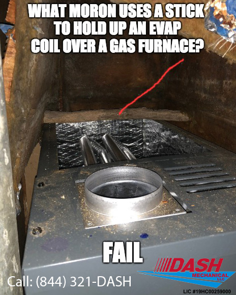 DashMechanical's tweet image. The weather is slowly changing and cooling. Don't let an unlicensed contractor do this to your HVAC system. This situation could cause some serious damage to your home. Call the professionals at Dash Mechanical, we can help. 1-844-321-DASH. 
.
.
.
#badinstall #heating #Brick