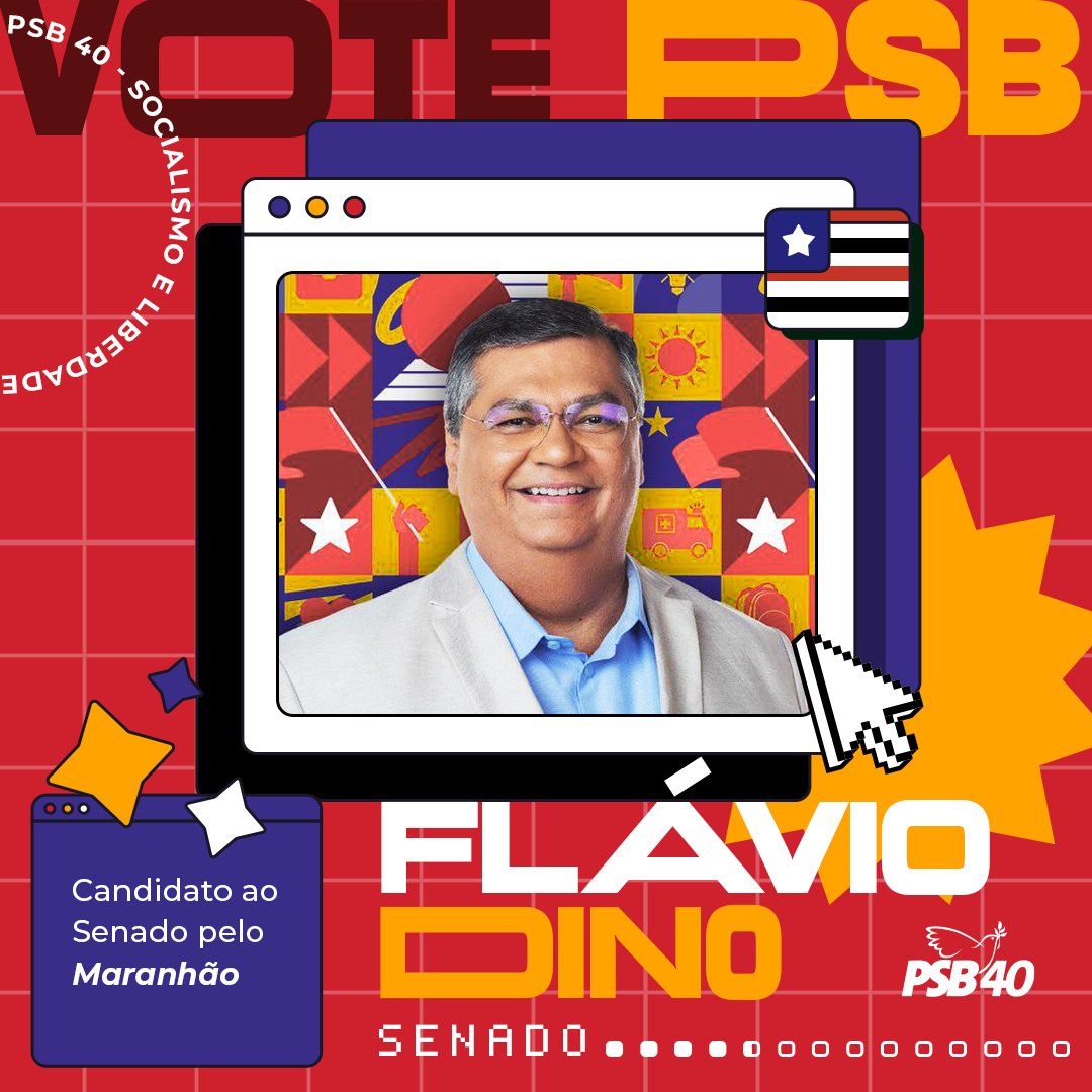 PSBNacional40's tweet photo. É FLÁVIO DINO 4️⃣0️⃣0️⃣! O Maranhão tá no rumo certo com @FlavioDino liderando a disputa ao Senado.🚀
Vem com a gente por mais propostas e ações, obras, justiça social e direitos garantidos para nossa população.✊
🗳No dia 2 de outubro, #Vote40 e vamos juntos!
#Agita40 #PSB40 https://t.co/lpK0dNHCqU