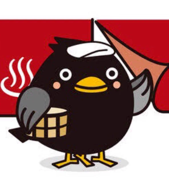 Yamashiro Spa-crow, a three-legged crow with a towel on its head, is the spa-loving mascot of Yamashiro hot springs resort. 