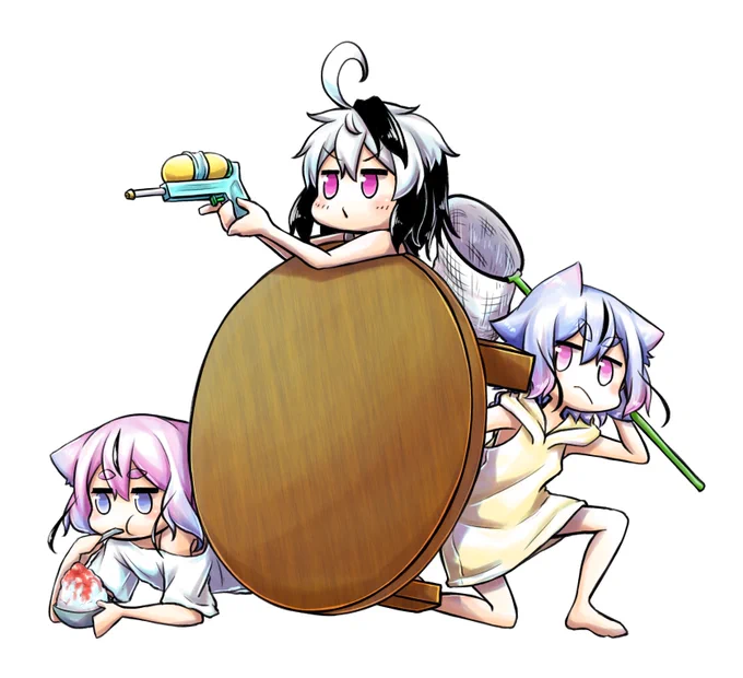#今月描いた絵を晒す 1と2は趣味3と4は表紙とポスター 
