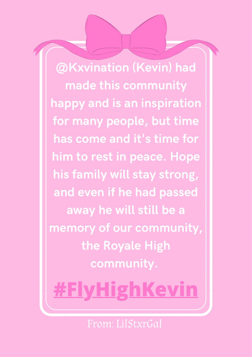 LilStxrGal's tweet photo. I know that its a hard time for us,
@heavenlyluvsx
and his family
loosing someone beloved is really hard to go through and I hope this art and message will cheer us all up
#FlyHighKevin will never be forgotten ππ
#RHTC #Royalehigh #royalehighroblox #royalehighart https://t.co/YFwRepJ5MQ