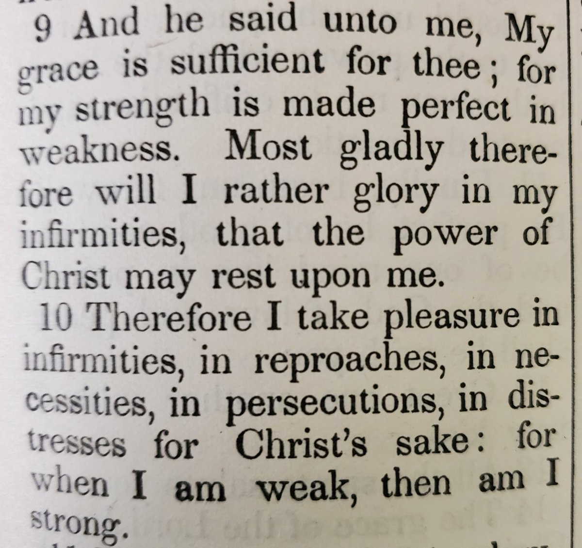 servesGod1's tweet photo. 2 Corinthians 12:9-10 (KJV)
For when i am weak, then i am strong.
#JudgeNot #HumbleThyself #Repent #JesusIsLord #JesusChrist #PraisetheLord #PraiseJesus #PraiseGodAlmighty #ThankyouFather #ThankyouJesus #LovetheLordthyGod #Lovethyneighbor #Love #KJV #Amen https://t.co/UqLKjT4PHn