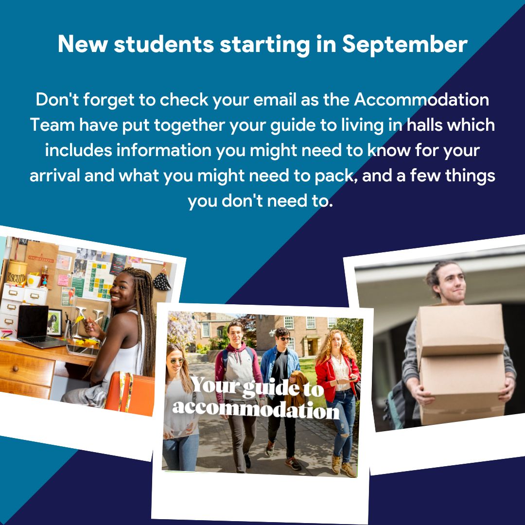 UoNResX's tweet photo. ✉️ Don't forget to check your email as the Accommodation Team have sent out a guide to living in halls. 
#uonresx https://t.co/OCFfcaYHnf