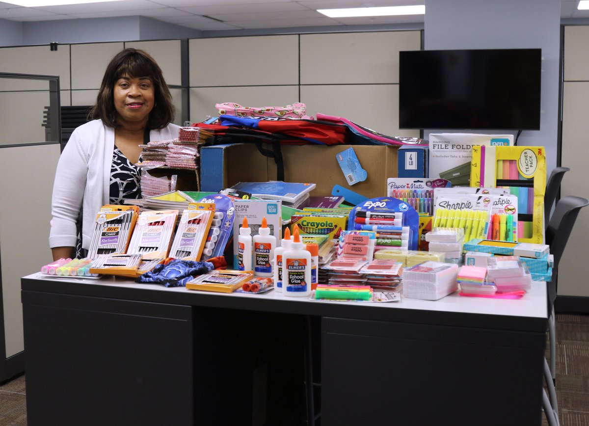 WSDinfo's tweet photo. OUR COMMUNITY CARES ...Thank you to the Wentzville Outreach Lions Club for their annual donation of school supplies! Donations like this one help fill a supply closet used by counselors to get school supplies in the hands of students who need them! #WSDcommunity https://t.co/kw28wt9Ish