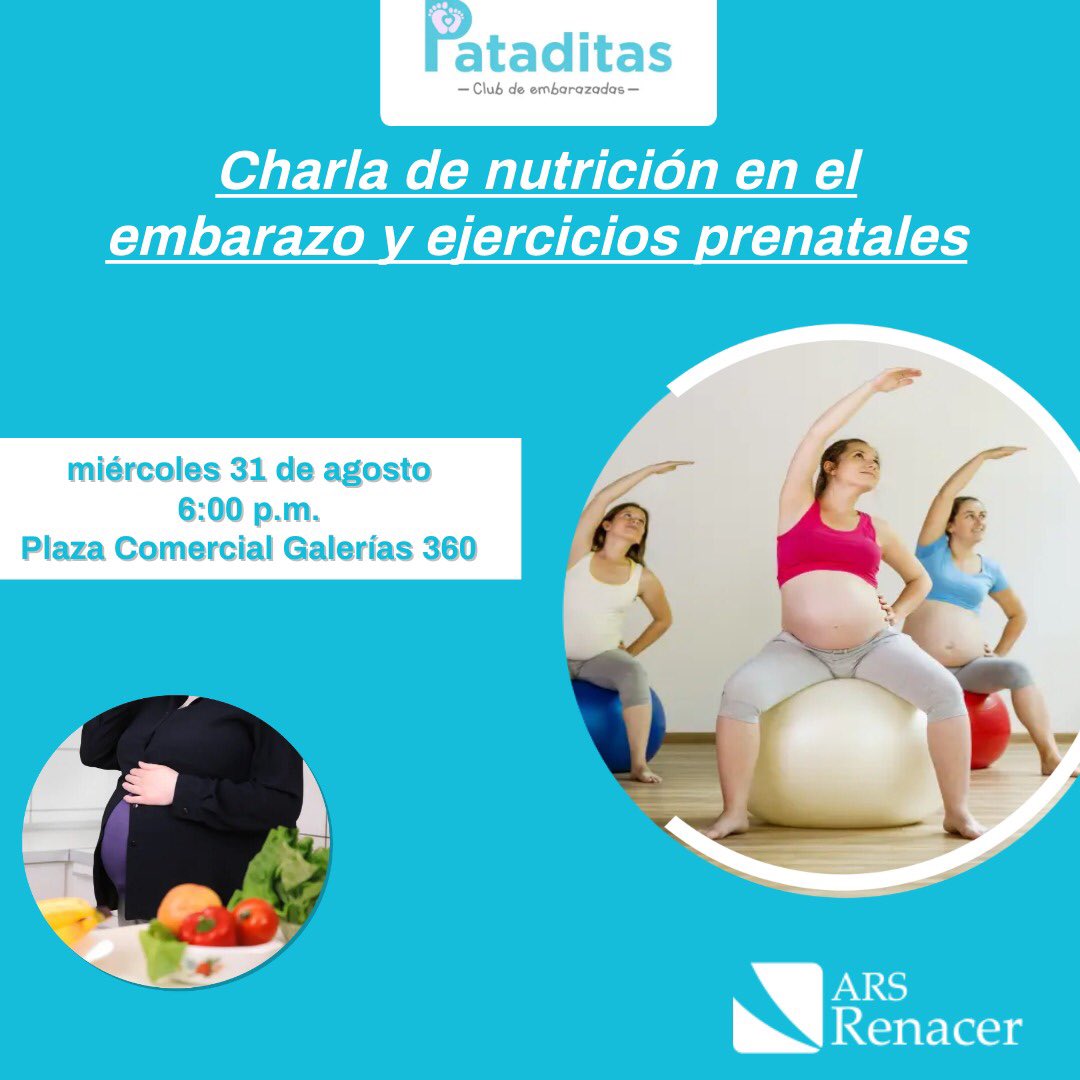 Te invitamos a acompañarnos hoy en Galerías 360 a la charla de nutrición en el embarazo y ejercicios prenatales.