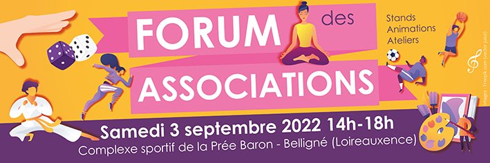 Loireauxence_44's tweet photo. [Sport] [Solidarités] [Culture] #ForumAssociations de Loireauxence : édition 2022 le samedi 3 septembre  de 14h à 18h à Belligné ! Retrouvez la liste des associations présentes ainsi que le programme des animations de l'après-midi ici : https://t.co/zLFiUrbzKX https://t.co/RvRkVZulBs