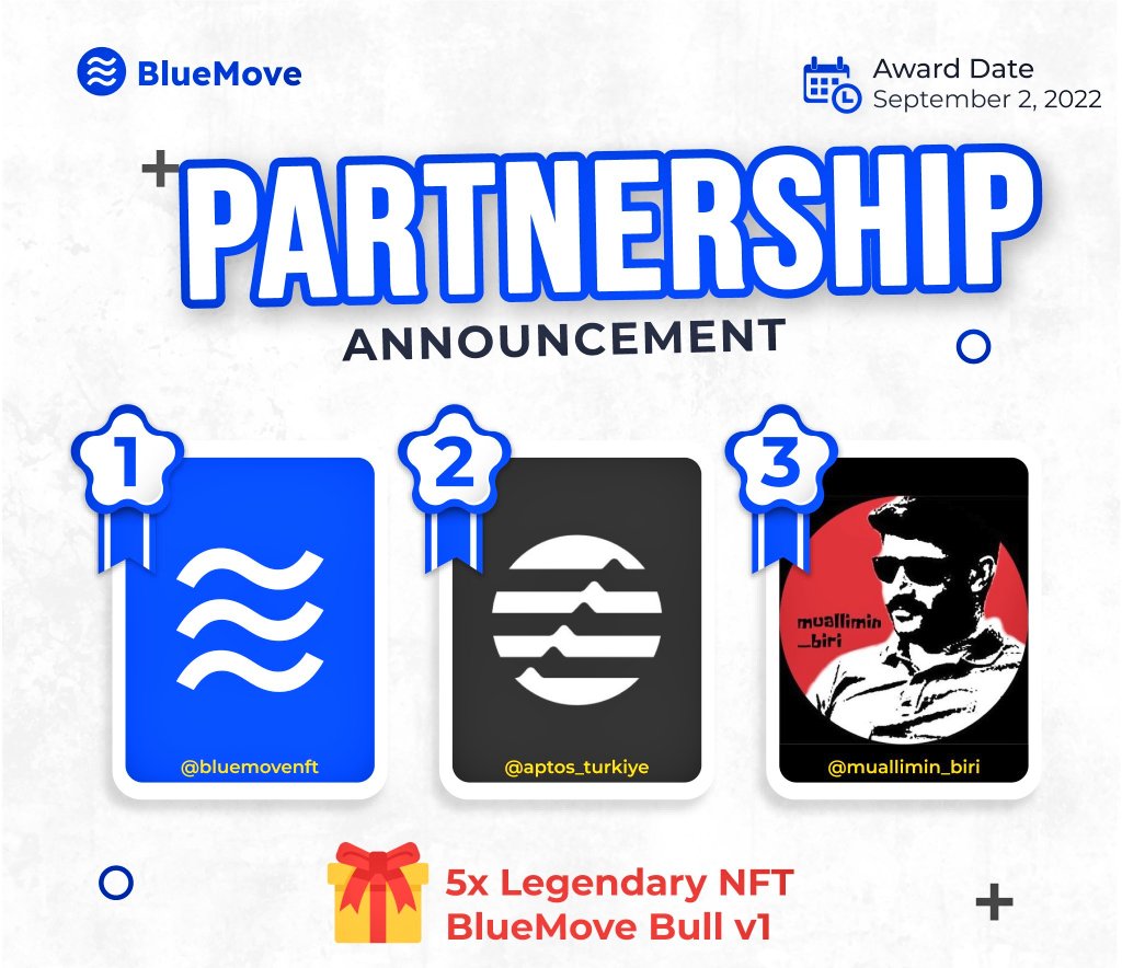 Muallimin_biri's tweet photo. 🚨 #Partnerlik

@BlueMoveNFT   ile ortaklığımızı duyurmaktan heyecan duyuyoruz.🤝

 📌 @BlueMoveNFT, 
@AptosLabs ve @Mysten_Labs üzerindeki lider NFT pazarıdır.

Bu partnerliği 2 Eylül 2022 'de
5 Legendary NFT ile kutlayacağız. https://t.co/5ICASUipkr